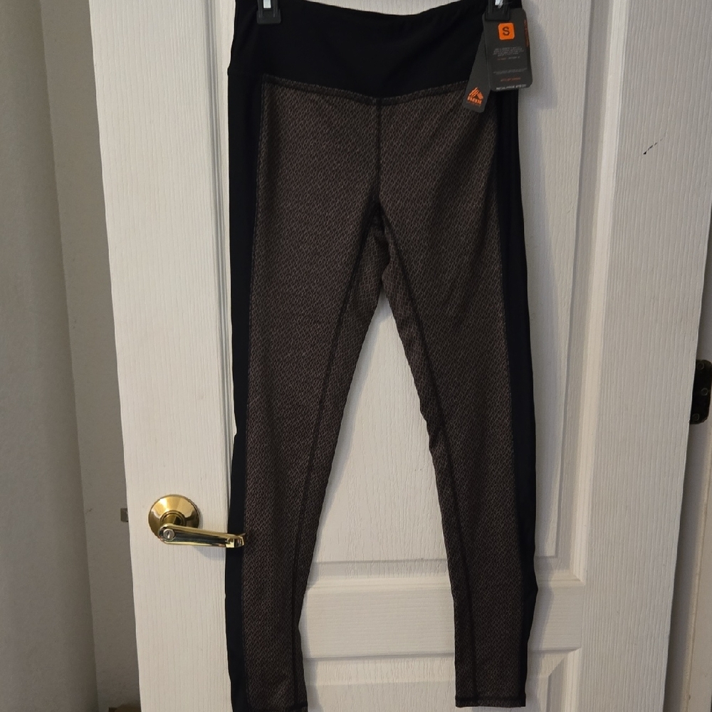 RBX Womens Black and Brown Patterned Leggings